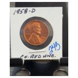 1958-D Lincoln Wheat Cent CH. RED UNC