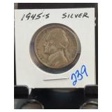 1945-S Jefferson Silver Wartime Nickel