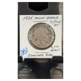 1935 Buffalo Nickel Mint Error, Very Fine