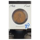 1910 Lincoln Wheat Cent, Fine Condition