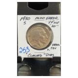 1930-S Buffalo Nickel Mint Error