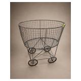 Wire Metal Rolling Laundry Cart