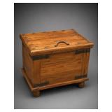 Solid Wood Storage Chest with Metal Hardware