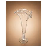 Clear Glass Trumpet Vase 13 Inch