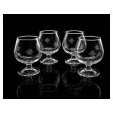 4 Compass Rose Brandy Snifters