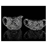 American Brilliant Cut Glass Creamer and Open