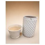 White Ceramic Planters