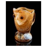 Imperial Glass Caramel Slag Owl Cream Pitcher
