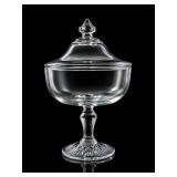 Pressed Glass Pedestal Jar With Lid