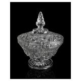Pressed Glass Lidded Candy Dish