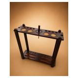 Wooden Cue and Ball Billiards Stand