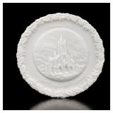 Fenton 1973 White Satin Glass Christmas Plate