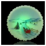 1980 Fenton Hand-Painted Custard Glass Plate