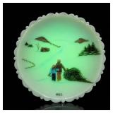 Fenton 1982 Uranium Glass Christmas Plate