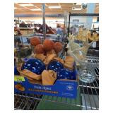 Decor Lot: Glass, Ceramic, Faux Fruit