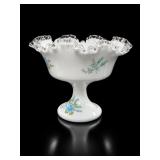 Fenton Silver Crest Milk Glass Compote Bowl