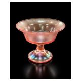 Fenton 75th Anniversary Pink Velva Rose Compote