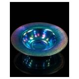 Antique Fenton Celeste Blue Stretch Glass Bowl