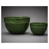 2 Real Home Green Ceramic Bowls