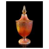 Jeannette Crackle Marigold Carnival Glass LId
