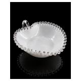 Fenton Silver Crest Heart Milk Glass Nappy Bowl