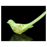 Fenton Burmese Uranium Glass Bird D. Barbour