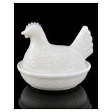 Fenton White Milk Glass Hen on Nest