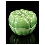 Fenton Chameleon Jade Green Slag Glass Box