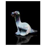 Fenton Iridized Amethyst Slag Glass Brontosaurus