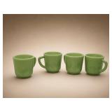 (4) Swirl Agate Jadeite Demitasse Cups