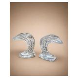 Gorham Spiral Wave Crystal Candlestick Holders