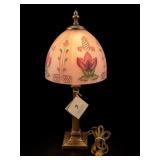 Fenton Hand-Painted Satin Glass Boudoir Lamp