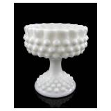 Fenton Hobnail White Milk Glass Pedestal Compote