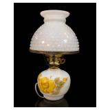 Mid-Century GWTW Style Milk Glass Hurricaneï¿½Lamp