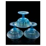 Fenton Celeste Blue Stretch Glass Sherbet Set
