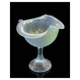 Fenton Persian Medallion Velva Blue Compote