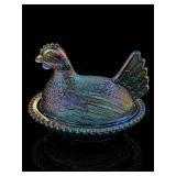 Fenton Amethyst Carnival Glass Hen on Nest