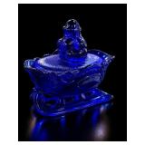 Westmoreland Cobalt Blue Santa Sleigh Candy Dish