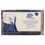 1999 US Mint 50 State Quarters Proof Set