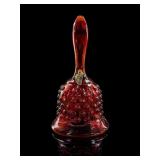 Fenton Hobnail Amberina Glass Bell