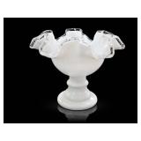 Fenton Silver Crest Milk Glass Compote