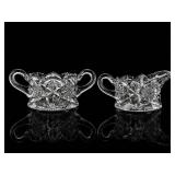 Pressed Glass Creamer and Sugar Set