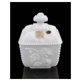 Westmoreland Milk Glass Beaded Grape CandyBox