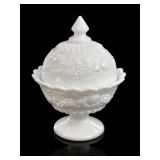 Westmoreland Della Robbia Milk Glass Coveredï¿½Bowl