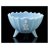 Westmoreland Blue Satin Glass Footed Nut Dish