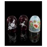 Fenton Hand-Painted Art Glass Fairy Lamp Shades