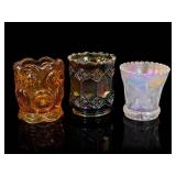 Three Mid-Century Pressed Glass Toothp