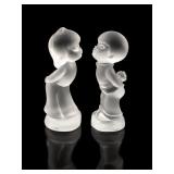 Fenton Glass Kissing Children Figurine Pair