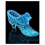 Fenton Light Blue Opalescent Hobnail Shoe