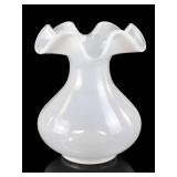 Fenton Art Glass White Opalescent Vase